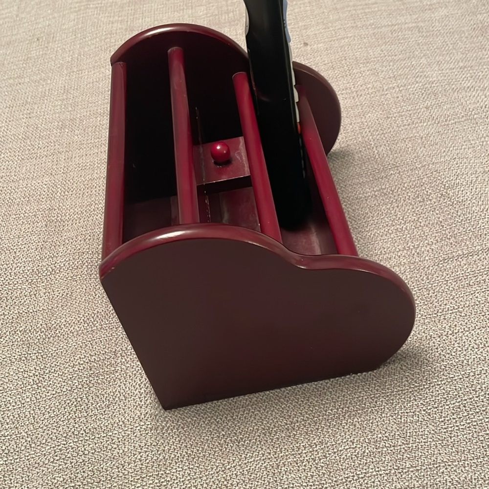 Tv Remote Control Caddy Holder or Desktop Organizer Cherry Wood Color - Picture 5 of 10